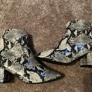 Time and Tru Women’s Snakeskin Ankle Boots